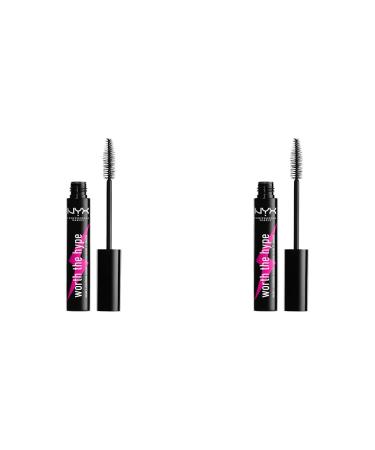 Nyx Professional Makeup Worth the Hype Mascara for voluminous and longer-acting eyelashes open-ended brush reaches all eyelashes jojoba oil color: black (pack with 2) 1 piece (2 pack)