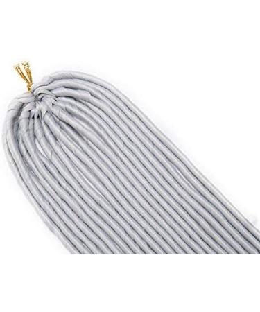 20" One Piece Crochet Faux Locs Braiding Hair Extension Synthetic Hair Braids Soft Heat Resistant For Women - Grey(Weight:100g) 20" Grey - Buy Online on GoSupps.com