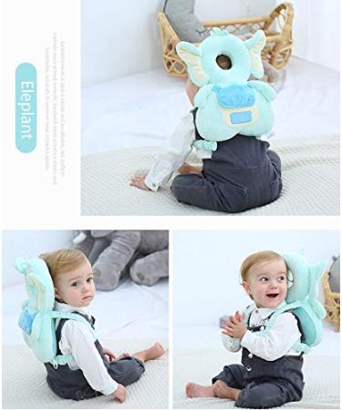 Head Safety Protector Pad for Baby Toddler Walker Infant Talking Head Protection Backpack Cushion (Light Blue Elephant) - Buy Online on GoSupps.com