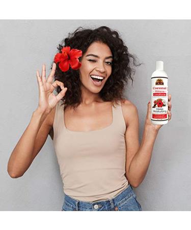 OKAY Coconut Hibiscus Conditioner - Hydrate & Strengthen All Hair Types | Paraben-Free Silicone-Free Sulfate-Free | 12 oz - Buy Online on GoSupps.com