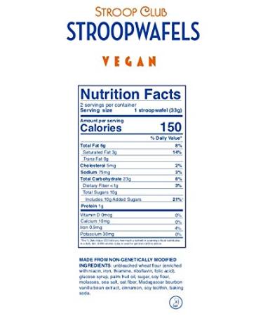 Stroop Club Authentic Vegan Stroopwafel with Dutch Caramel Center Filling - Breakfast Waffle - Coffee Snacks - 8 Sweet Stroop Waffles per Bag - Pack of 3 (24 Wafels Total) 9.3 Ounce (Pack of 3) - Buy Online on GoSupps.com