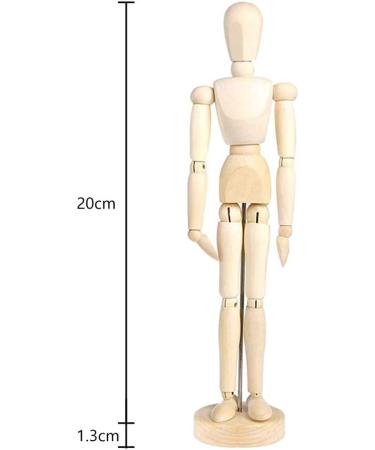 8 Inch Wooden Manikin Flexible Body Human Figure Puppet Model for Drawing & Painting | Home Office Desk Decoration | Sketching Supplies & Gift - Buy Online on GoSupps.com
