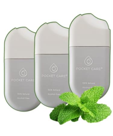POCKET CARE Organic Hand Cleanser Spray - Alcohol Free Peppermint Travel Size - 3 Pack 1.5 fl oz