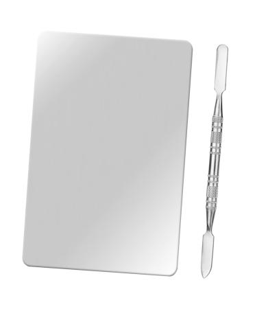 Beatifufu 1set Makeup Mixing Pad with Spatula for Foundation Eyeshadow Compact Lightweight Durable for Color Mixing Perfect Blending