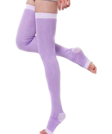 Buy FSSTUD Women's Slimming Compression Thigh High Socks - Open Toe Purple | Overnight Leggings & Support Stockings for Comfort & Style - Buy Online on GoSupps.com