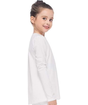 Mancyfit Girls Thermal Long Sleeve Top - Fleece Lined Underwear Baselayer | White (Small) - Buy Online on GoSupps.com