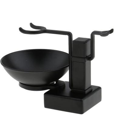 Shop Men's Black Alloy Shaving Brush Bowl Stand Set - Stylish Mug Cup Rack Holder for a Perfect Shave | International Shipping Available - Buy Online on GoSupps.com