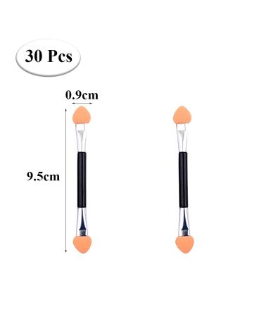 30 pcs Disposable Dual-Sided Eye Shadow Sponge Brushes | Professional Double-End Makeup Applicator Set | Manicure Cosmetic Tool | 9.5CM Aluminum Tube - Buy Online on GoSupps.com