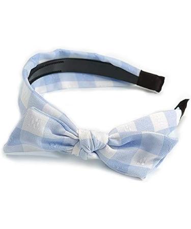 Light Blue/White Checked Fabric Bow Alice/Hair Band/HeadBand - Buy Online on GoSupps.com