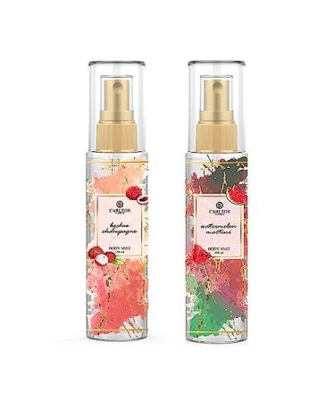 thakor craft London Body Mist Combo Pack - Lychee Champagne Watermelon Martini Set of 2-150 ml Each | Fruity Fragrance Gift for women girls
