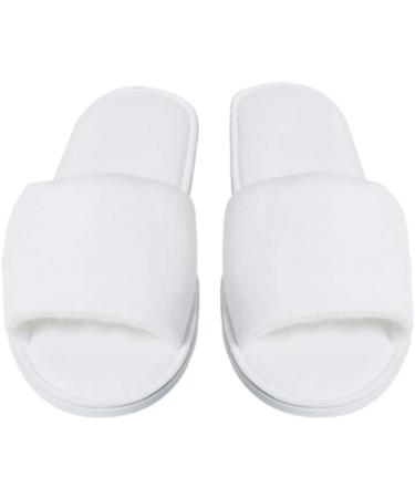 10 Pairs of Disposable White Slippers - Open Tip Waterproof Soft - Ideal for Hotels Spas & Wellness Centers - Buy Online on GoSupps.com