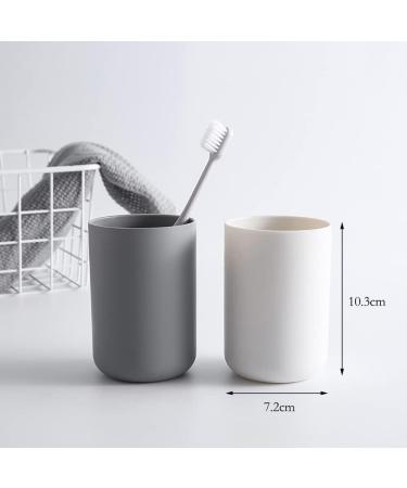 Toothbrush Cup Holder Set - Brown Bathroom Countertop Mug (2 Pack) | Stylish & Functional Toothbrush & Toothpaste Storage - Buy Online on GoSupps.com