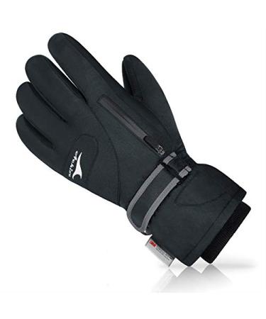 Achiou Ski Snow Gloves for Winter Waterproof & Windproof Men Warm Thermal Insulation Dark Blue Medium
