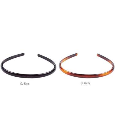 Set of 2 Women Girls Hard Plastic Headband Hair Hoop Black and Brown High-grade Headwear Hairband (Style A#) - Buy Online on GoSupps.com