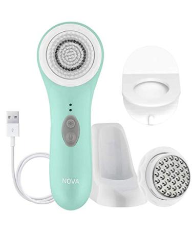 Spa Sciences NOVA - Patented Sonic Facial Cleansing Brush & Exfoliating System (Not a Spin Brush) - All Skin Types - 3 Speeds - Waterproof - USB Rechargeable w/Charging Base