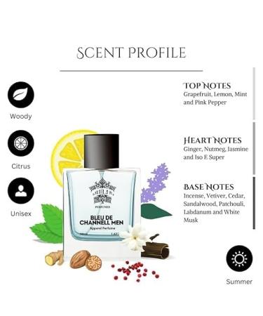 Ble'u De Channell Men Perfume For Men | Woody Aromatic Fragrances | Long Lasting Mens Perfume | Fragrance Sutaible for Any Occasion | Gift For Him (50 ML 1.7 Fl Oz) - Buy Online on GoSupps.com
