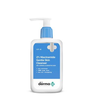 Dermas 2% Niacinamide Gentle Skin Cleanser for Sensitive Dry Normal Skin - 125 ml | 100% Soap-Free | Non-Oil Stripping | Gently Cleanses Makeup