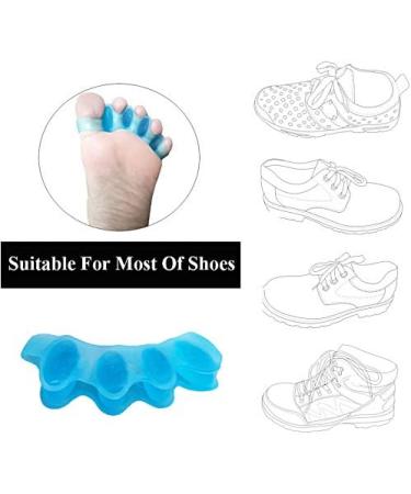 Bunion Relief Toe Separators & Stretcher - 4pc Gel Spacer Set for Yoga, Walking, Dancing - Men & Women (Blue) - Buy Online on GoSupps.com