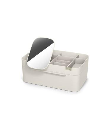 Joseph Joseph 75005 Viva Makeup Cosmetic Storage Organizer with Drawer, Large with Mirror, Shell