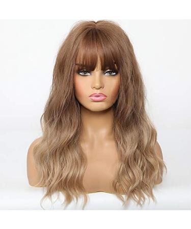 Haircube Short Bob Wig with Bangs - Heat-Resistant Synthetic Fiber for Women | Perfect for Parties Cosplay and Daily Wear - Brown Shadow Blonde - Buy Online on GoSupps.com