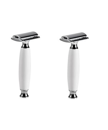 Frcolor 2st double safety razor razor with long handle razor shaver manual razor men electrician men double razor blades cool double -edged gel