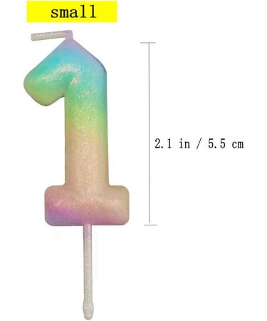 Large 2.76 inch Rainbow Number 1 Candle for Baby's First Birthday Party Cake Topper and Milestone Celebrations - Buy Online on GoSupps.com