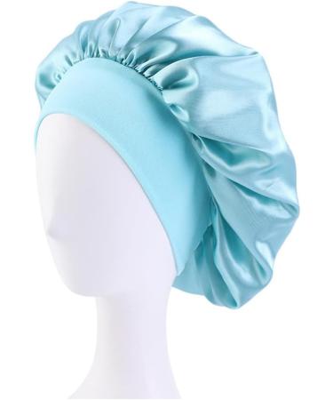 AliLeader 2Pcs Silk Bonnet Set for Curly Hair | Soft Sleep Cap with Elastic Band | Black+Light Green Satin Bonnet for Women - Buy Online on GoSupps.com