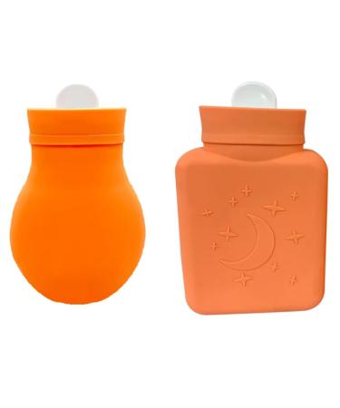 Durratou silicone heat bottle pocket heat and cold therapy pain warm hands soft environmental silicone material reusable durable orange