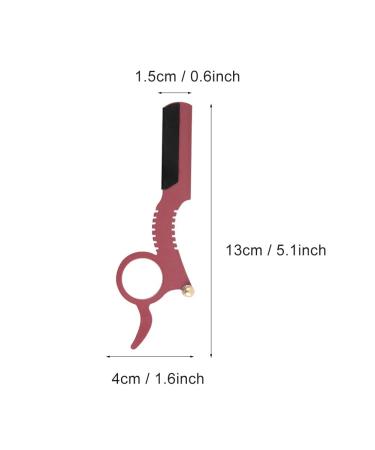 Manual Stainless Steel Men's Razor - Thumb Shape Straight Shaver for Facial Hair Removal (Red) - International Shipping Available - Buy Online on GoSupps.com