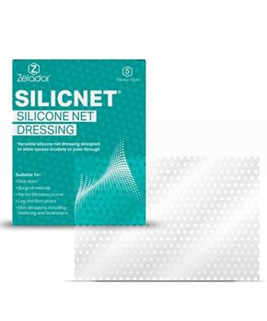 Silicone Net Dressing 10x7.5cm x 5 for Skin tears Scars Surgical Wounds and ulcers