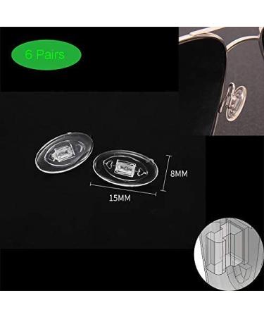 Eyeglasses Nose Pads 15mm 6 Pairs Oval Pushin Nose Pieces Push in Soft Silicone Slide in Nose Pads Nosepads for Eye Glasses Eyeglasses Sunglasses 15mmx8mm - Buy Online on GoSupps.com
