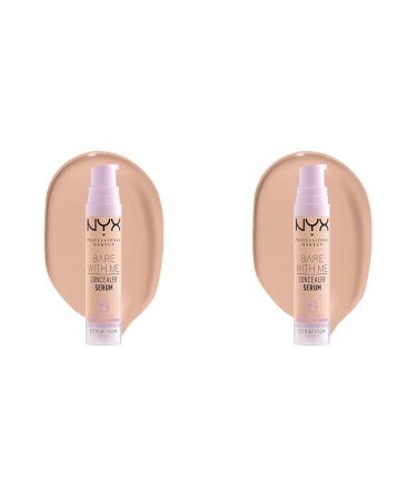 NYX Professional Makeup Covering Serum with natural finish and medium opacity bar with me concealer serum light 9.6 ml (pack with 2) 02 light 9.6 ml (2 Pack)