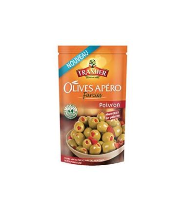 TRAMIER - Olive Aperitif Stuffed Pepper 130 g - Pack of 4