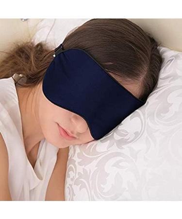 Silk Sleep Mask & Blindfold Soft Eye Mask with Adjustable Head Strap Deep Rest Eye Masks for Sleeping Night Eyeshade Eye Cover for Travel Shift Work & Meditation (Deep Blue) - Buy Online on GoSupps.com