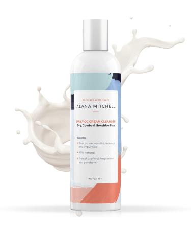 Alana Mitchell OC Cream Cleaner All Natural Face Wash - Daily Face Cleaner w/Coconut Oil & Aloe - Gentle Face Wash for Acne Oil Control Facial Cleaner for All Skin Types (8 oz)