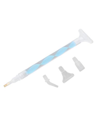 Rhinestone Drill Tip Pen Comfortable Grip Professional Durable DIY Dill Pen with 5 Replacement Pen Heads for Nail Art (Blue)