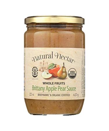 Natural Nectar Brittany Apple & Pear Sauce Biodynamic USDA Organic, 22 oz (1 Pack)
