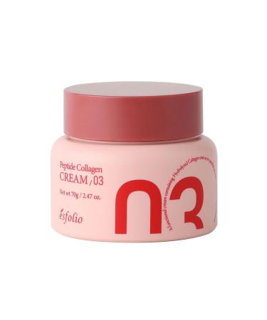 esfolio Made in Korea Peptide Collagen Cream 2.47 oz Moisturizing Face Cream with Peptide Complex and Marine Collagen for Smooth Firm and Radiant Skin