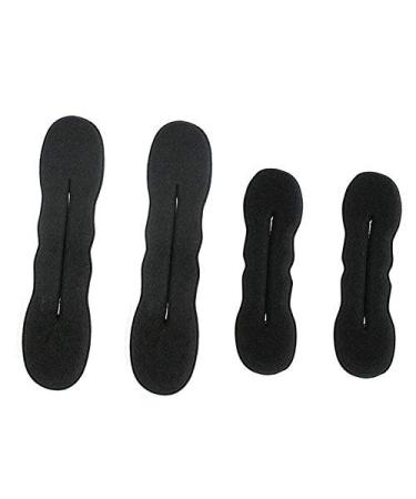 4-Piece Magical Hair Knot Aid Set - Black Foam Sponge Duttband Styling Tools for Women & Girls - DIY Hair Accessories - Buy Online on GoSupps.com