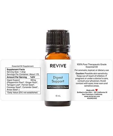 Digest Support Essential Oil Blend by Revive Essential Oils - 100% Pure Therapeutic Grade for Diffuser Humidifier Massage Aromatherapy Skin & Hair Care - Buy Online on GoSupps.com