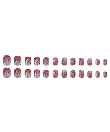 24Pcs Gradient Press on Nails - Square False Nails with Halo Designs | Reusable Acrylic Nails for Women & Girls | International Shipping - Buy Online on GoSupps.com