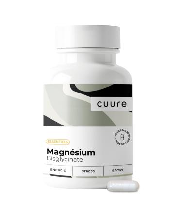Magnesium Bisglycinate + Vitamin B6 & Taurine - Cuure - Superior to Marine Magnesium in Bioavailability - Digestive Comfort - 60 Days - Fatigue & Stress - Made in France