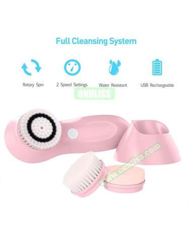 Ubbetter Rechargeable Facial Brush Set | 2 Speeds, 3 Brush Heads, Blackhead Remover | Exfoliating Massage | Waterproof Cleansing Brush - Buy Online on GoSupps.com