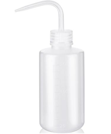 Valchoose Plastic Squeeze Bottle 250ml | 8oz Wash Bottle Chemical LDPE Safety Medical (1 Pack) 1x250ml White White