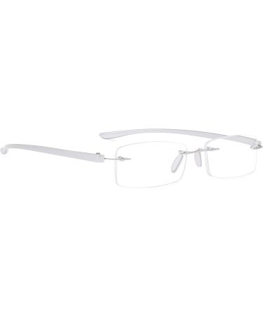 Reducblu Rimless Reading Glasses - Small Silver 2.5 Diopter Readers for Men and Women - Buy Online on GoSupps.com