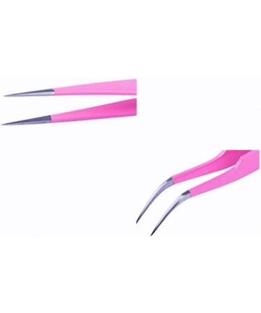 Aoshang 2PCS Stainless Steel Tweezers for Eyelash Extensions and Nail Art - Straight and Curved Tip Nippers for Precise Application - Buy Online on GoSupps.com