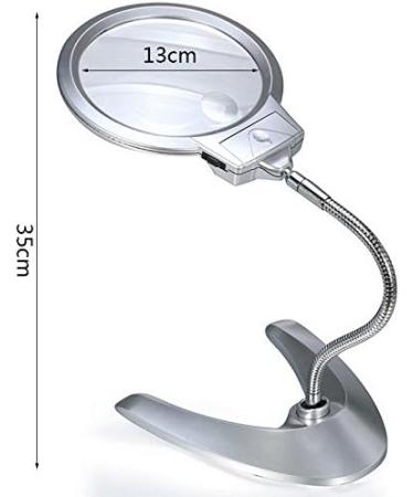 Magnifiers Desktop Magnifying Glass Large Lens Bracket HD with LED Light Hose Engraving Repair Enlarged Mirror Silver 35 13cm Reading Aids - Buy Online on GoSupps.com