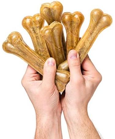 Bulk Multipack - 12 Natural Rawhide Pressed Bones for Dogs Munch & Crunch - Long Lasting Hide Dog Chews Snacks Treats - With a Guide to Happy & Healthy Dogs Booklet - 5 Item Bundle - Buy Online on GoSupps.com