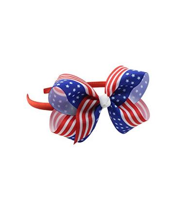 BinaryABC 4th of July American Flag Bow Headband - Patriotic Independence Day Decoration (2Pcs) - Buy Online on GoSupps.com