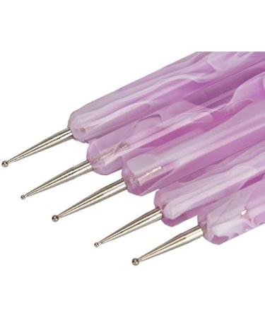 Hrhyme 5Pc 2 Way Dotting Pen Tool Nail Art Tip Dot Paint Manicure Kit - Purple - Buy Online on GoSupps.com